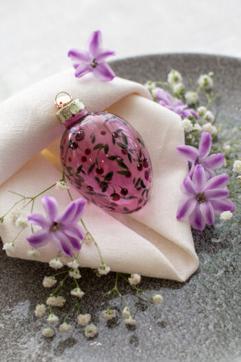 Расписное яйцо вишня вишенки Пасхальные стеклянные яйца украшение стекло Пасхальный декор Прозрачные цветные стеклянные яйца Пасха XMAS TOYS