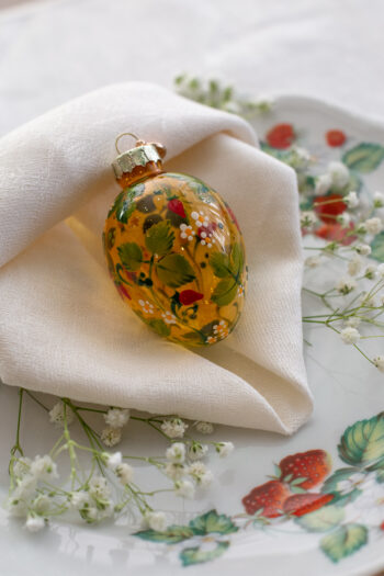 Расписное яйцо Земляника Пасхальные стеклянные яйца украшение стекло Пасхальный декор Прозрачные цветные стеклянные яйца Пасха XMAS TOYS