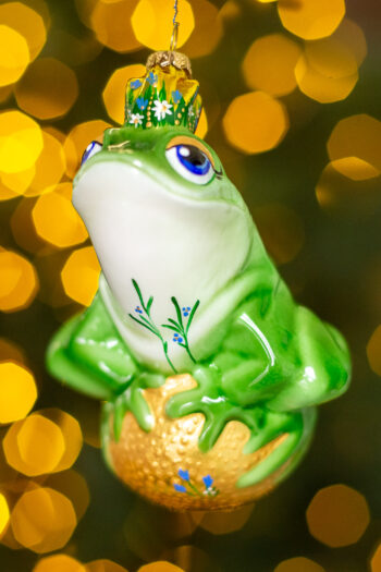 Елочная игрушка Лягушка Царевна Лягушка Стекло XMAS TOYS