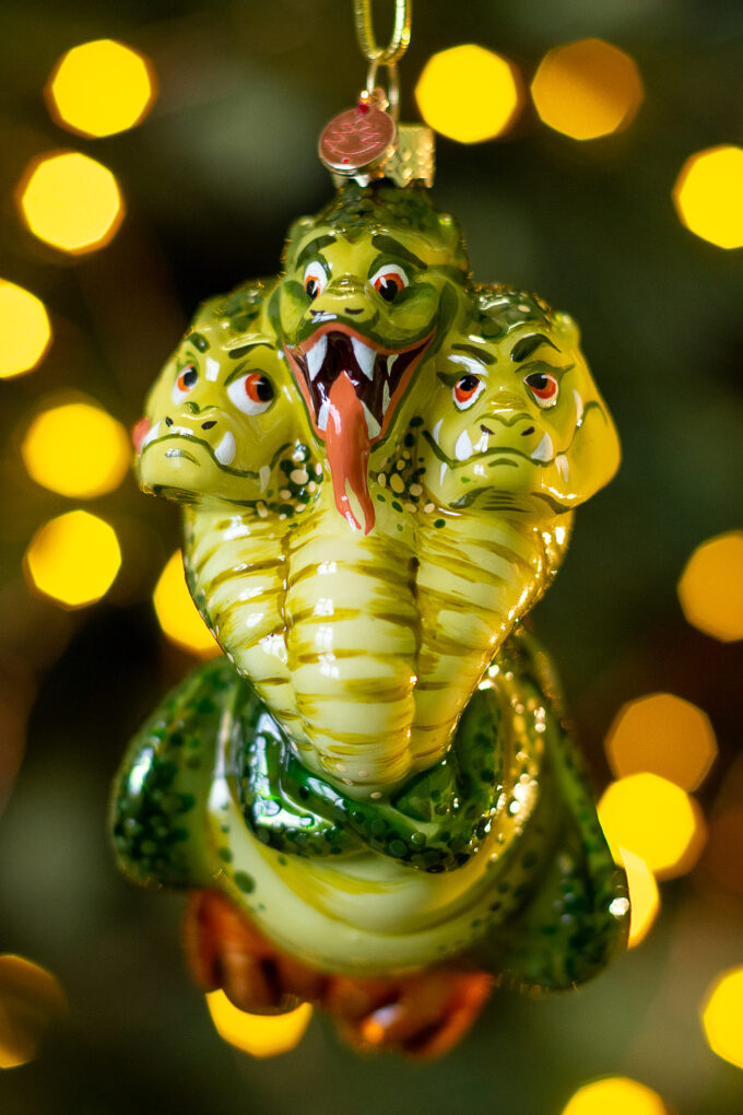 Змей-Горыныч Трехглавый зеленый Дракон Сказочная нечисть Сказочный злодей Елочная игрушка