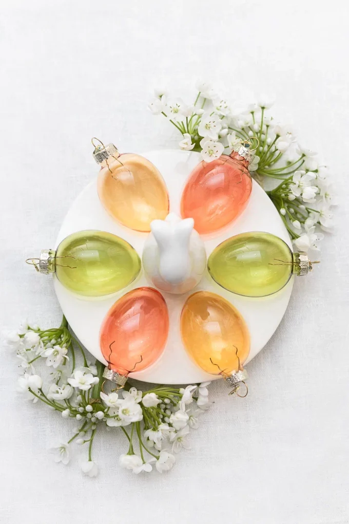 Стеклянные пасхальные разноцветные яйца, декор для Пасхального стола, XMAS TOYS, Набор Леденцы